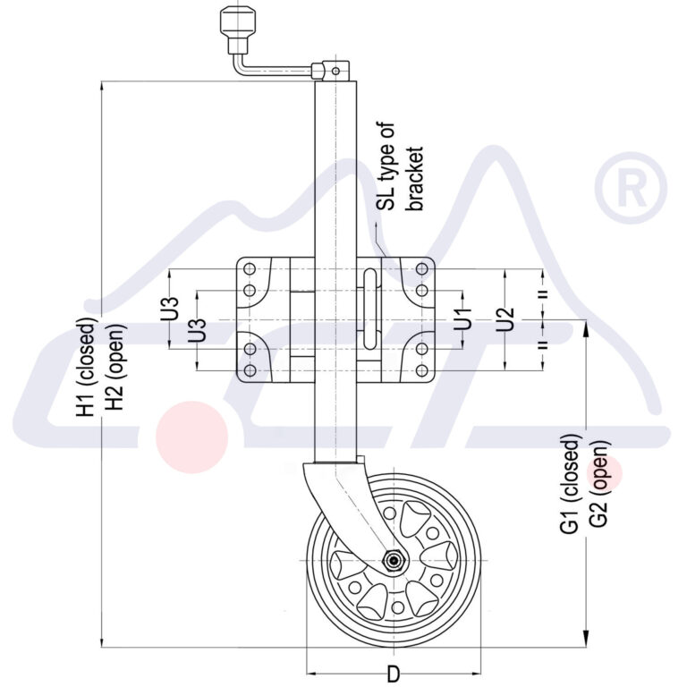 8 Inch Trailer Jockey Wheel CCT