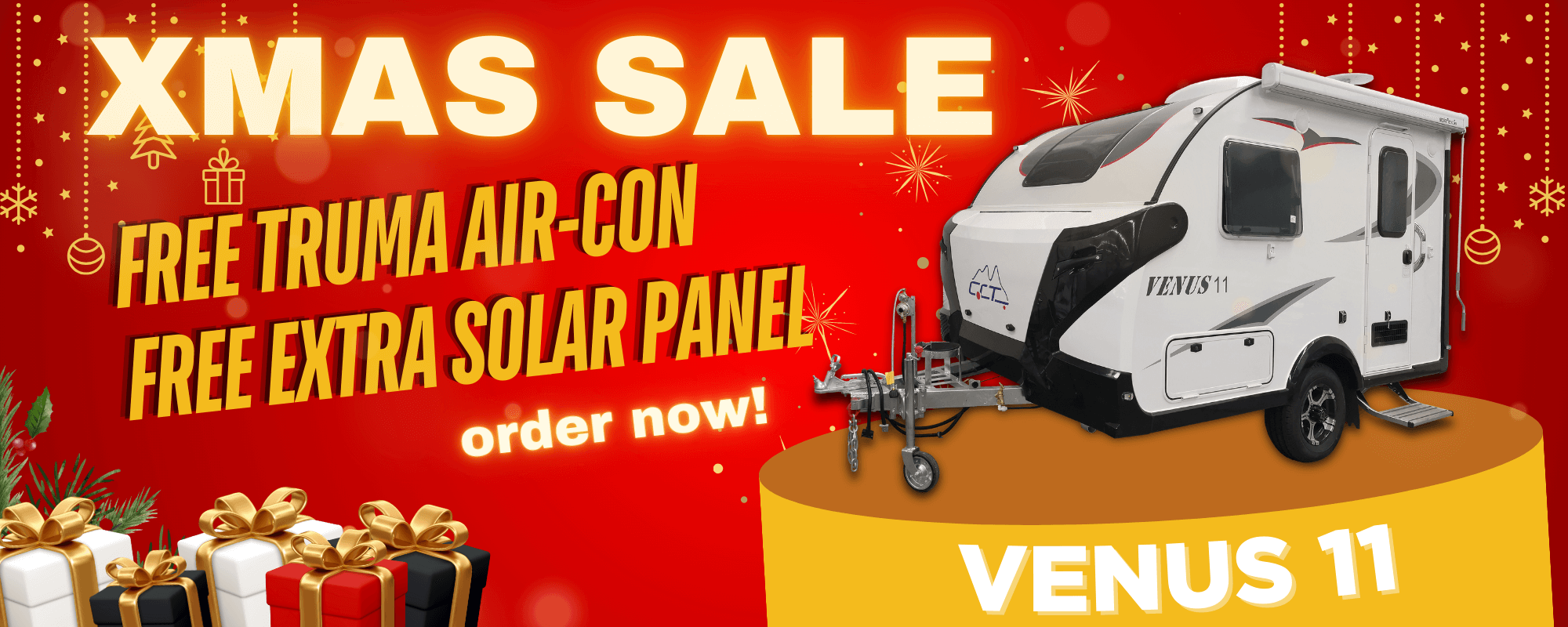 Venus 11 Caravan Christmas SALE graphic banner