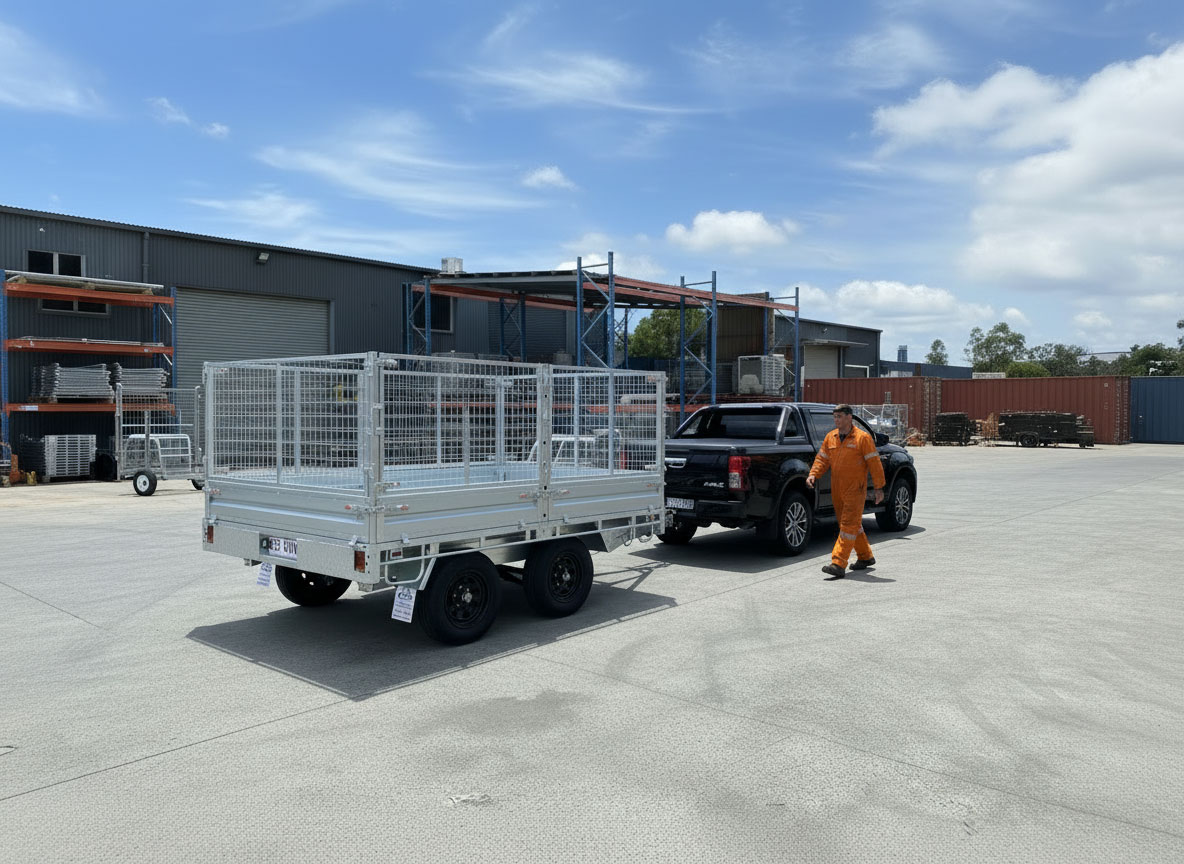 12x7 Hydraulic Tipper Flat Top Trailer With 900mm Cage For Sale ATM-3500KG/4500KG - Image 3