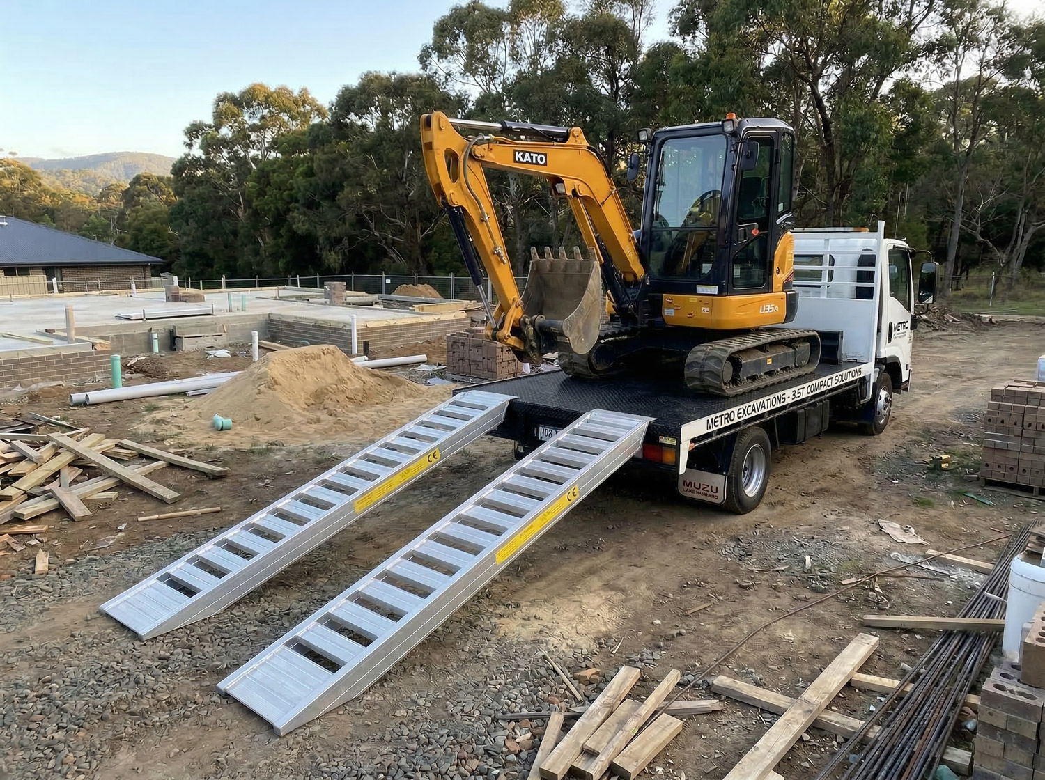 Heavy Duty Aluminium Loading Ramps 4.2m 7 Tonne Pair – BB-Series Excavator / Loader / Skid Steer Ramps