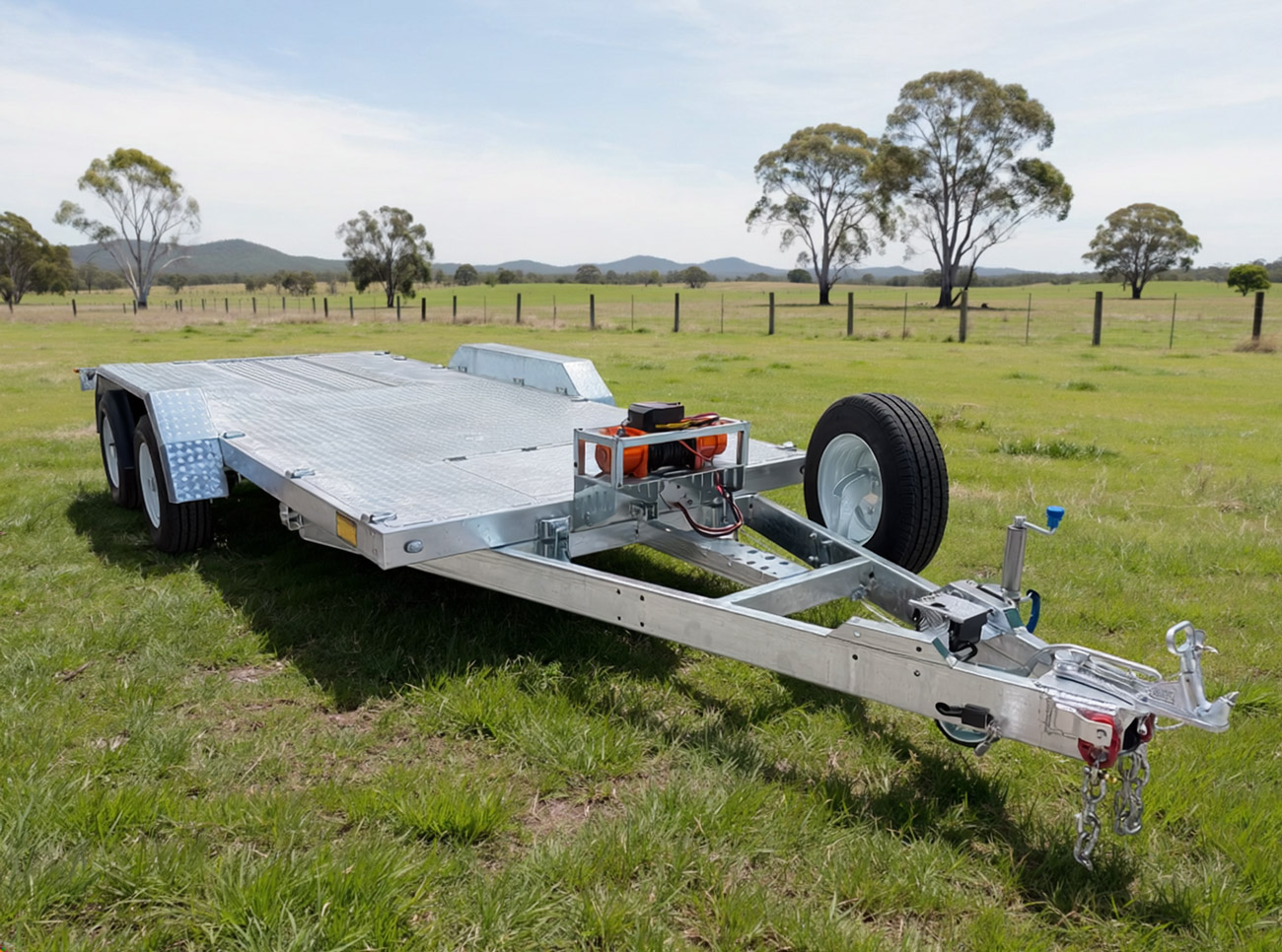 16.4ft Car Trailer ATM 3500KG With Electric Winch For Sale Deck size 16.4x6.6ft(5X2m)